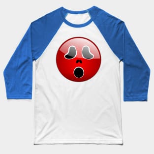 Halloween Scary Red Emoji Baseball T-Shirt